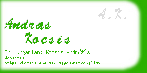 andras kocsis business card